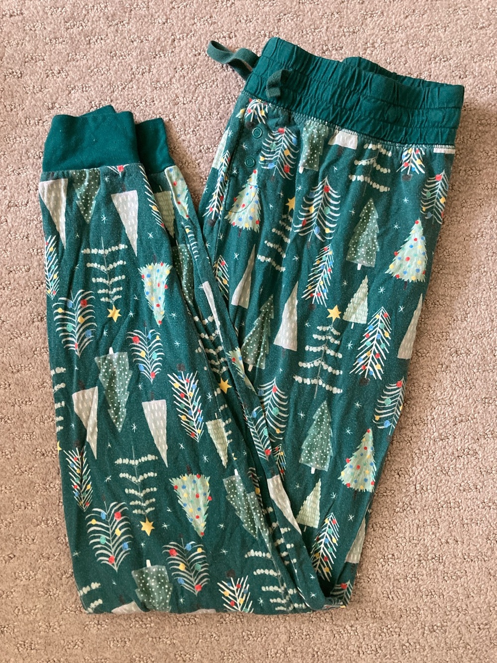 🎄 Little Sleepies Christmas tree bamboo pajama pants, Med.